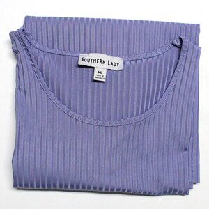 Southern Lady Women's XL Short Sleeve Ribbed Pattern Purple Top